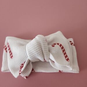 White and Red Candy Cane Baby Girl Headband